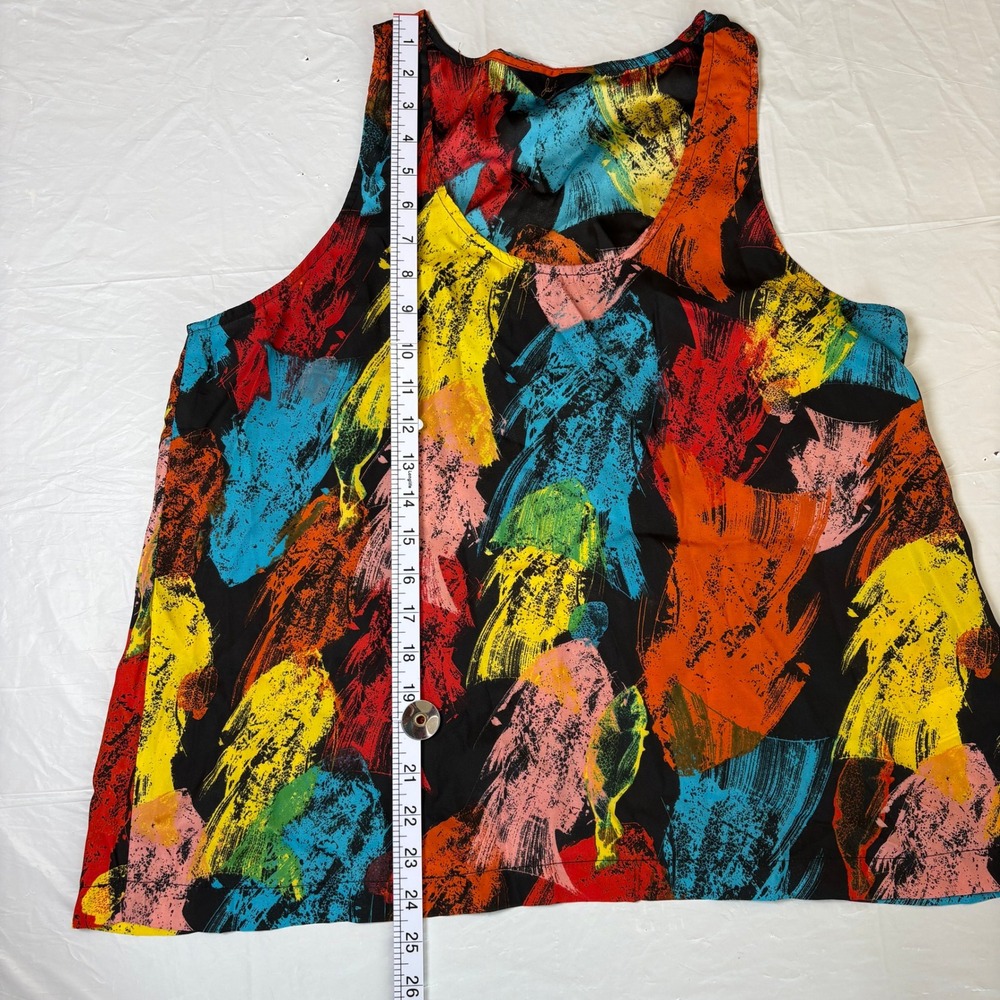 Jack by BB Dakota Womens L Abstract Print‎ Tank Top Colorful Artsy Festival Y2K - Picture 2 of 10